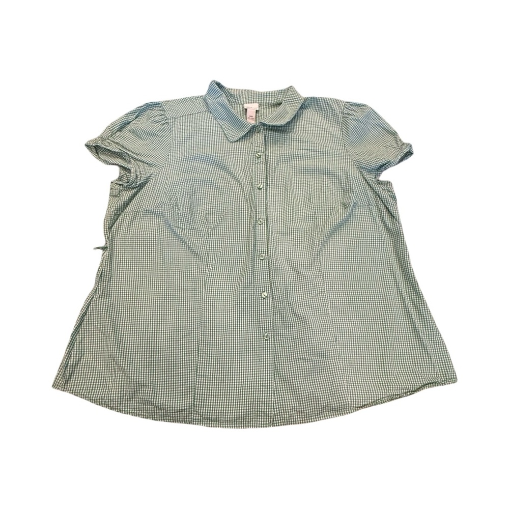 Venezia Green Gingham Blouse
